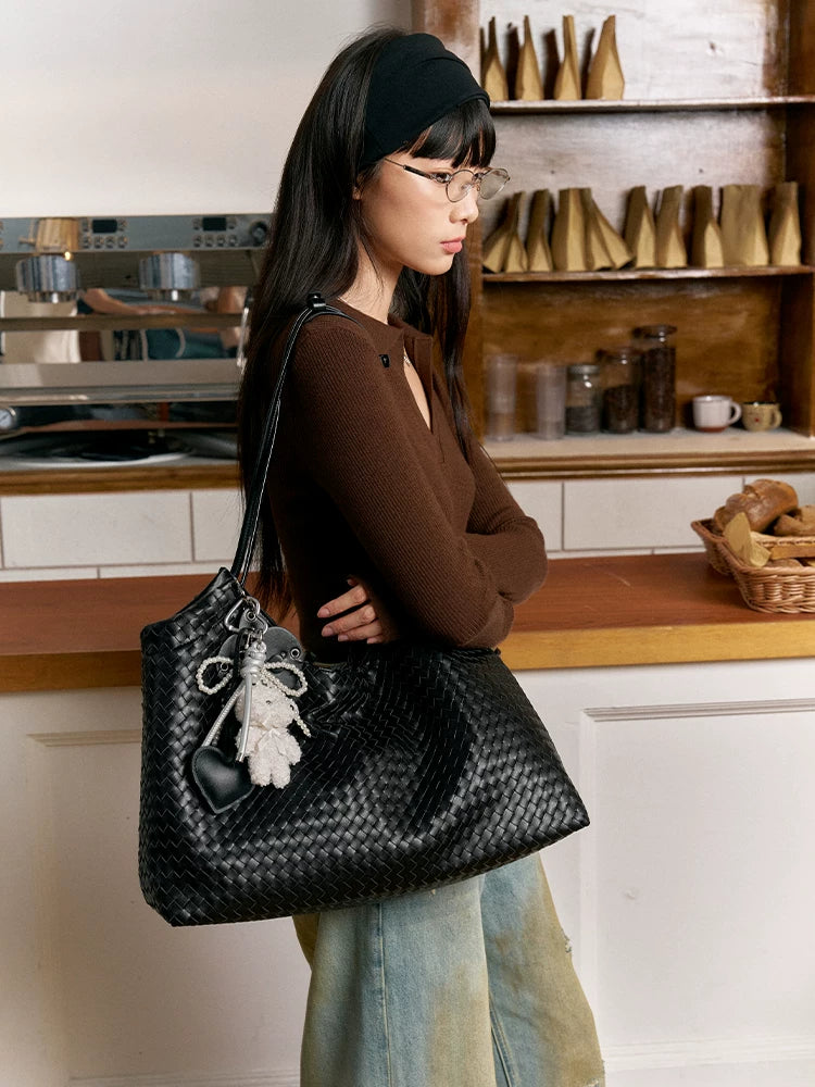 Acynmixx Woven Light Luxury High-end Large-capacity Shoulder Bag
