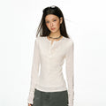 Cherry Melody Henry Shirt Collar Fake Two Long Sleeves