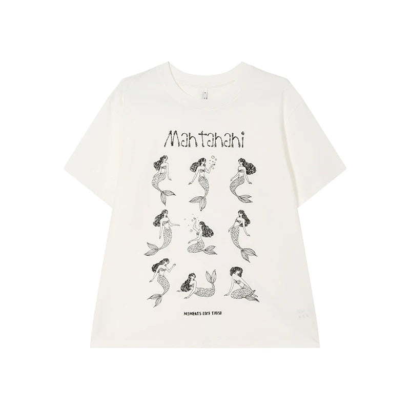 KANO Mermaid Print Crew Neck Tee
