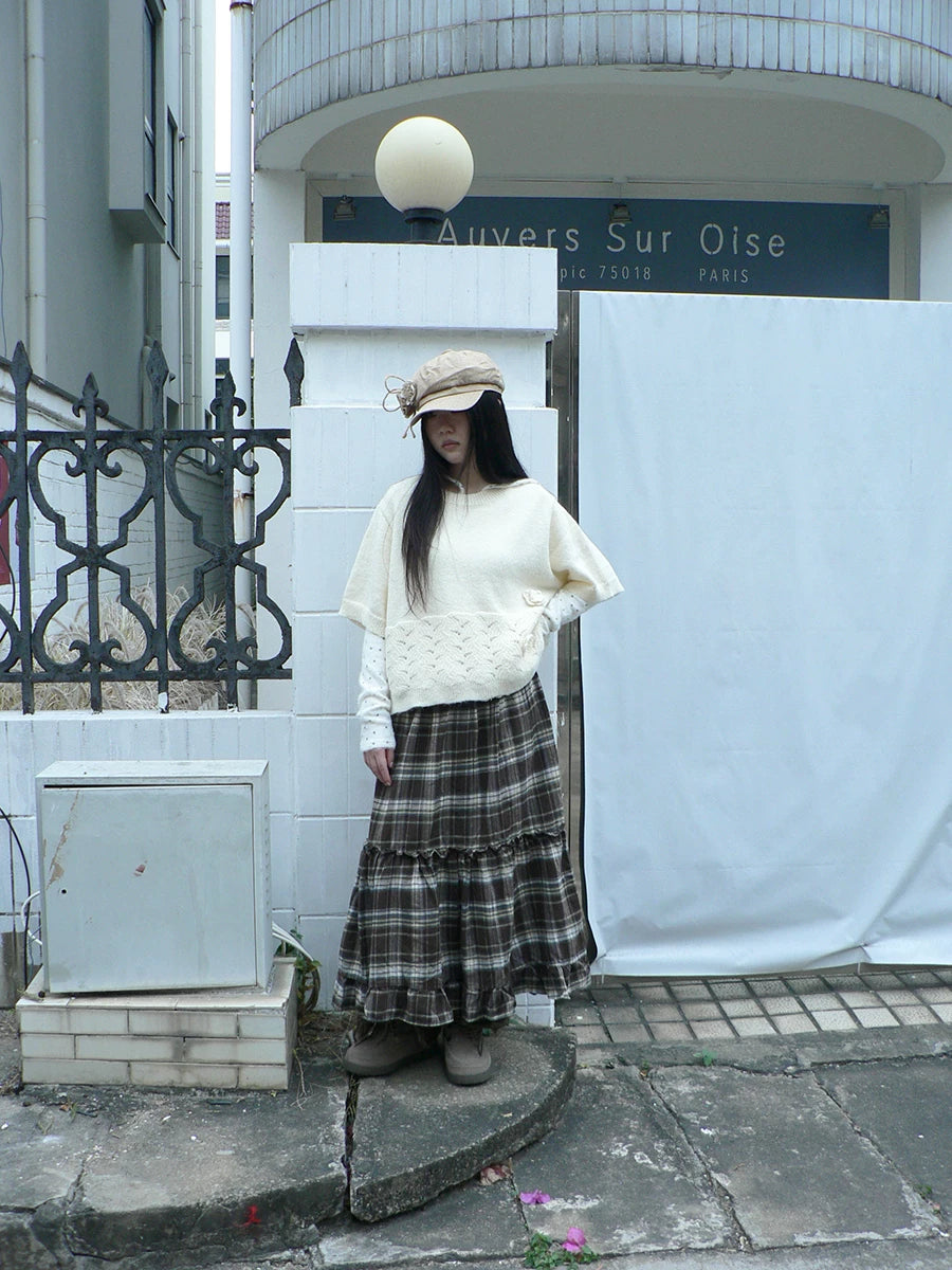 Ang: Project Vintage Stitched Lace Checked Skirt