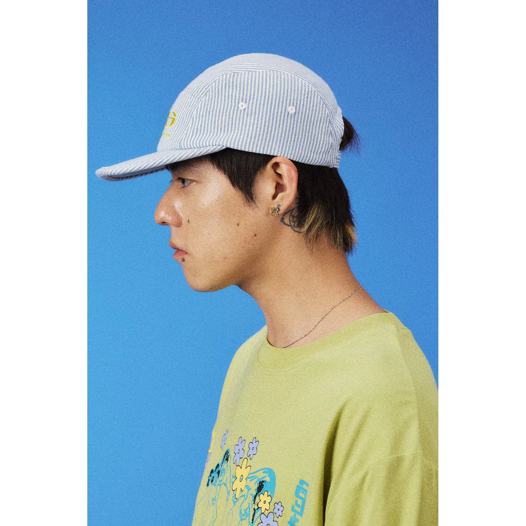 CoosRetro Soft Top Striped Embroidered Versatile Baseball Cap