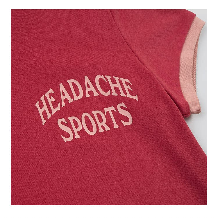 HEADACHE Front Shoulder Slim Fit Casual Tee