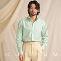 CULTUM Italian Large Pointed Button-neck Long-sleeved Shirt