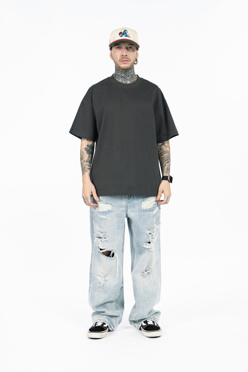SUPER WAY Loose Crew Neck Versatile Tee