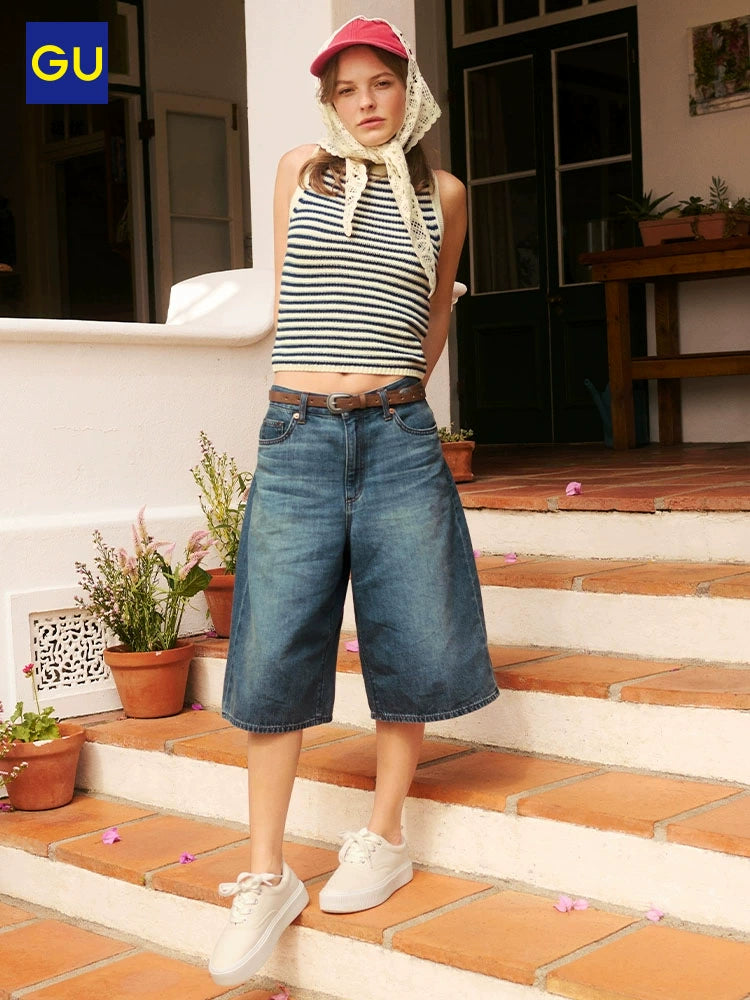 GU High Waist Retro Skinny Neutral Wide Leg Pants