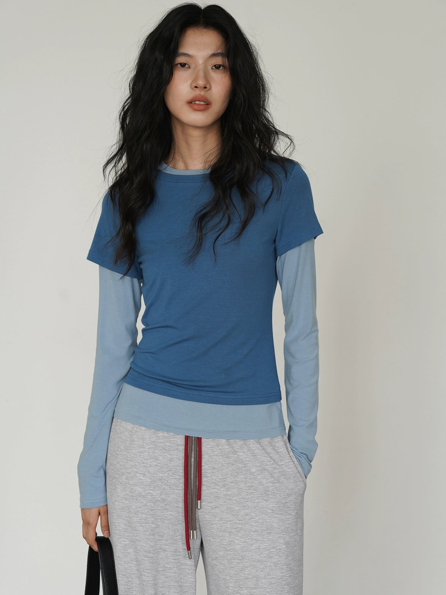 EIGHTHMONTH Contrast Fake Two-piece Versatile Splicing Long Sleeve