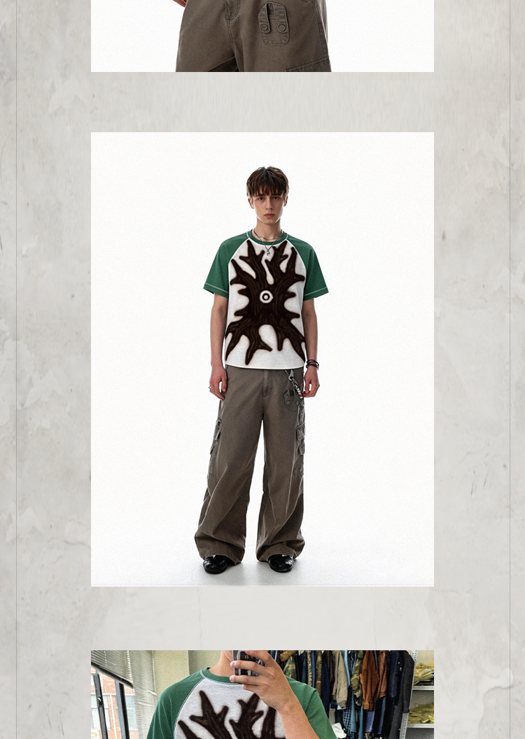 KONOOT Contrast Color Casual Loose Tee