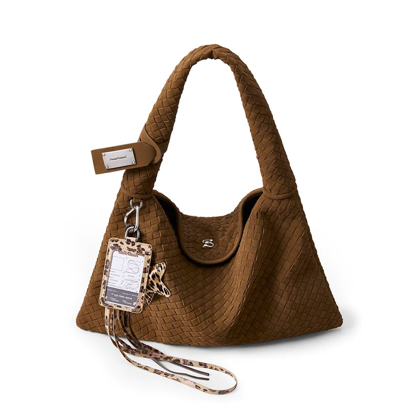 SmoSmos Hand-woven Frosted Leather Underarm Bag