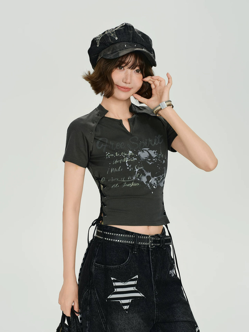 Girlyhalo Casual Slim Short Tee