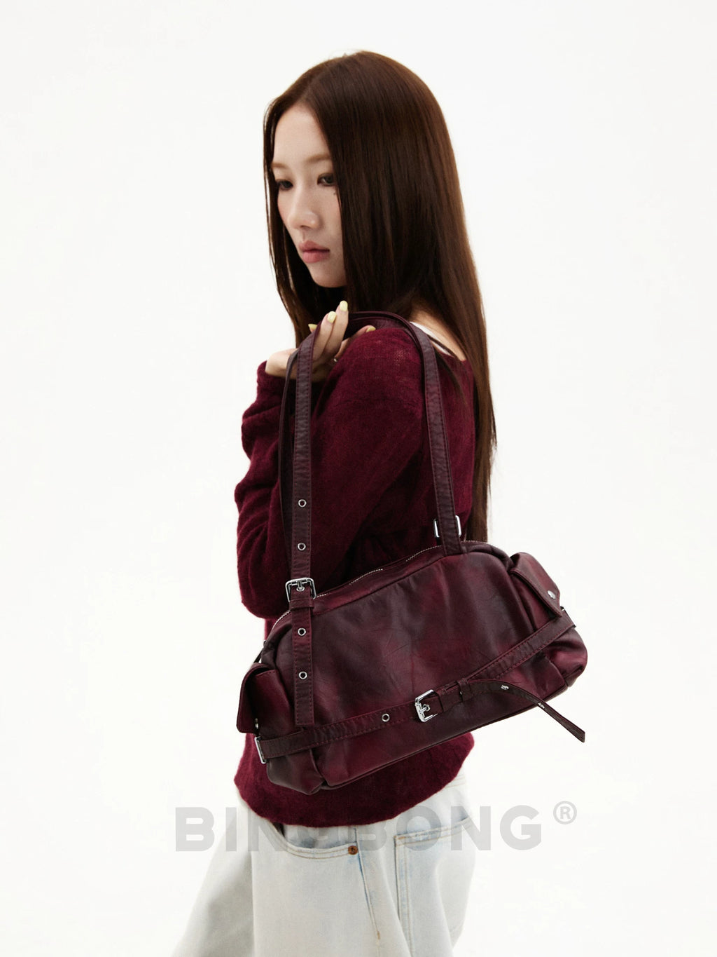 BINGBONG Retro Large Capacity Shoulder Handbag