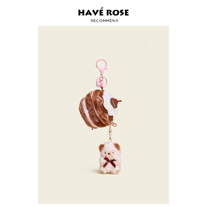 HAVEROSE Cake Bear Plush Doll Pendant