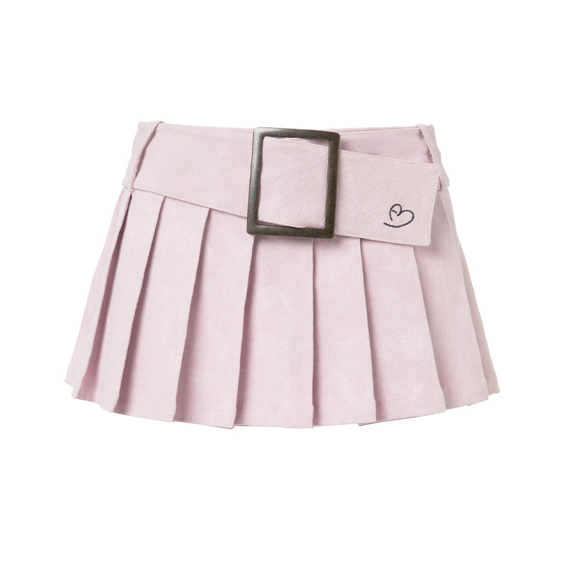 ABMY Wide Belt A Pleated Skirt
