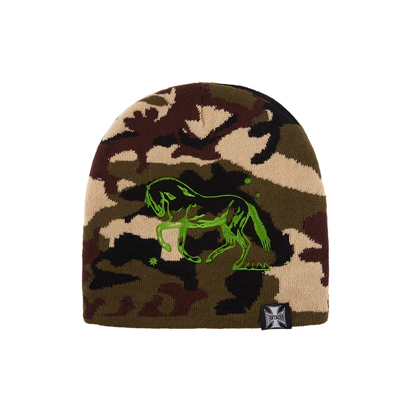 71AN Embroidery Camouflage Knitted Wool Hat