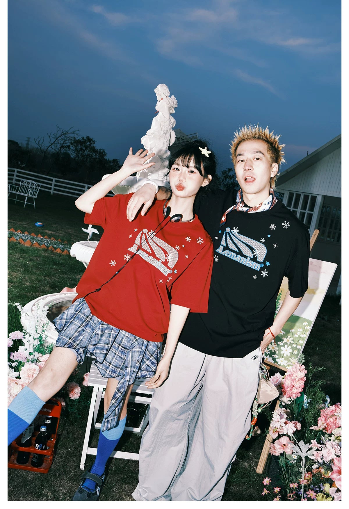 Lemanism Snowflake Print Loose Tee