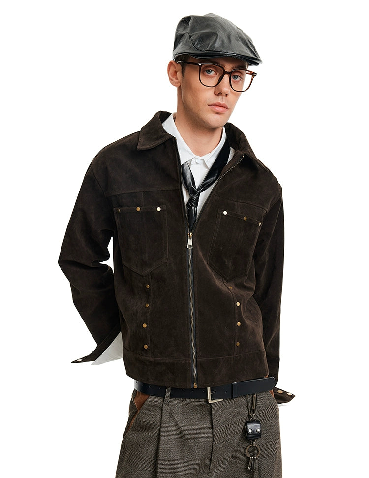 MADWITCH Vintage Rivet Suede Jacket