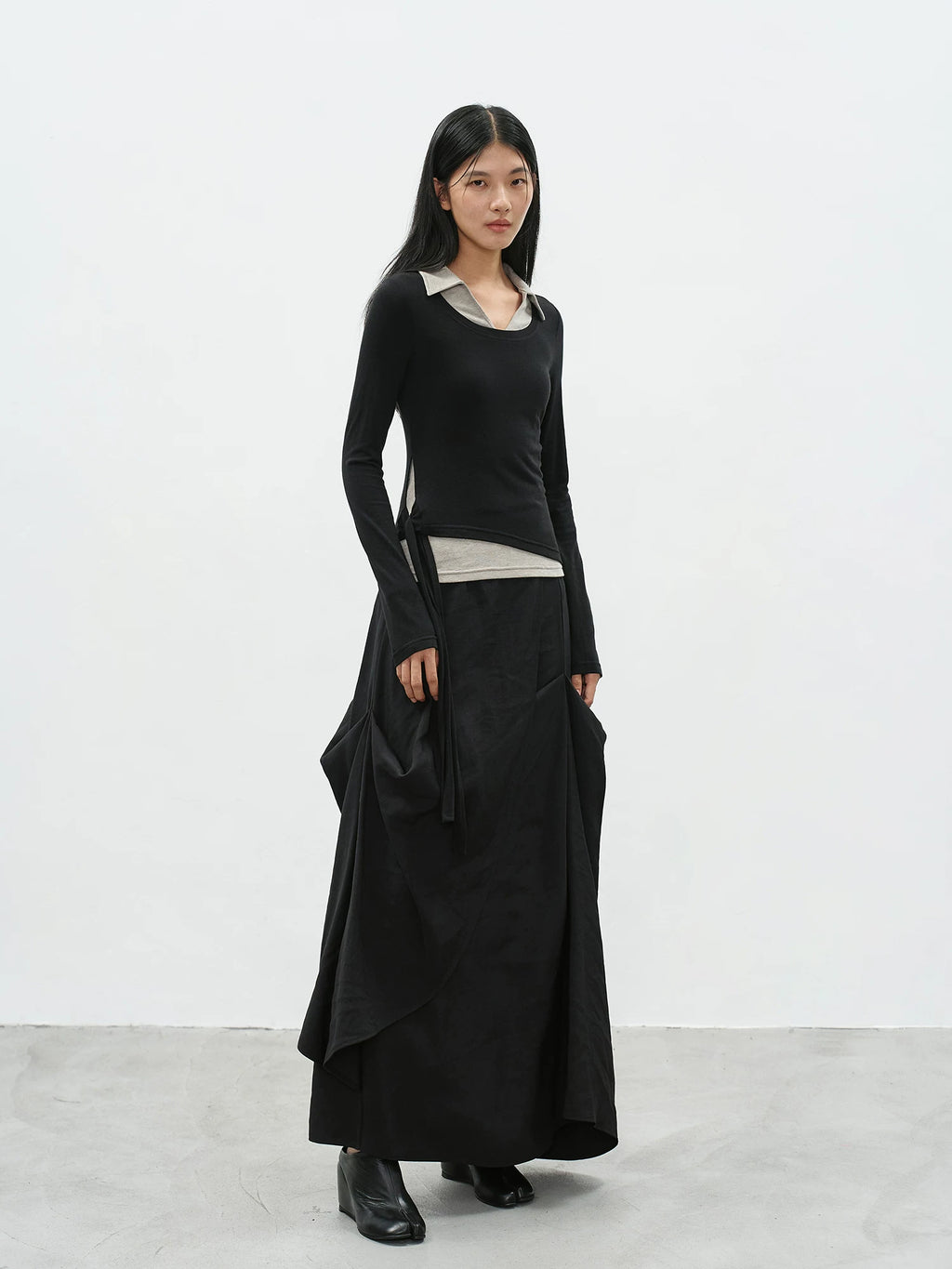 EIGHTHMONTH High Waist Irregular Pleated Dress