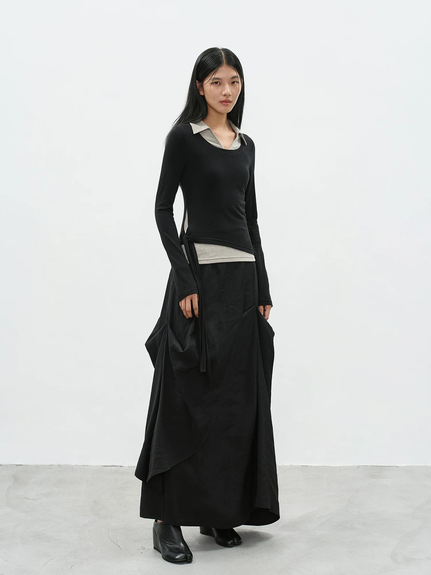 EIGHTHMONTH High Waist Irregular Pleated Dress