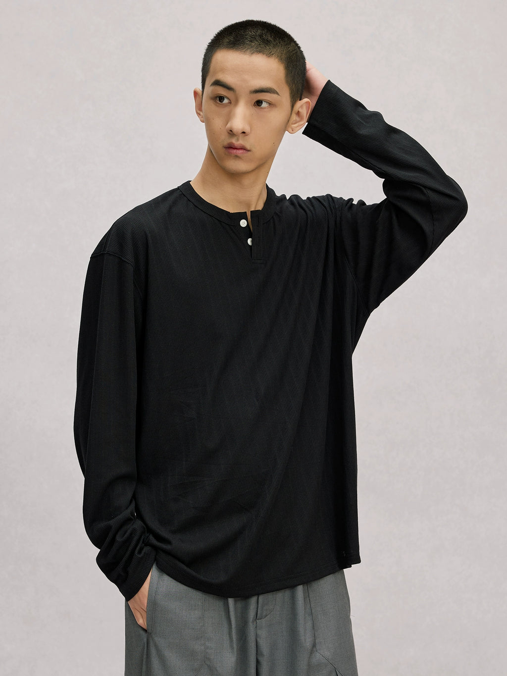 LR MADE Thin Breathable Henry Neck Bottom Long Sleeve