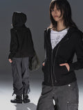 WearAndtear Slim-fit Hooded Thin Cardigan Sweater