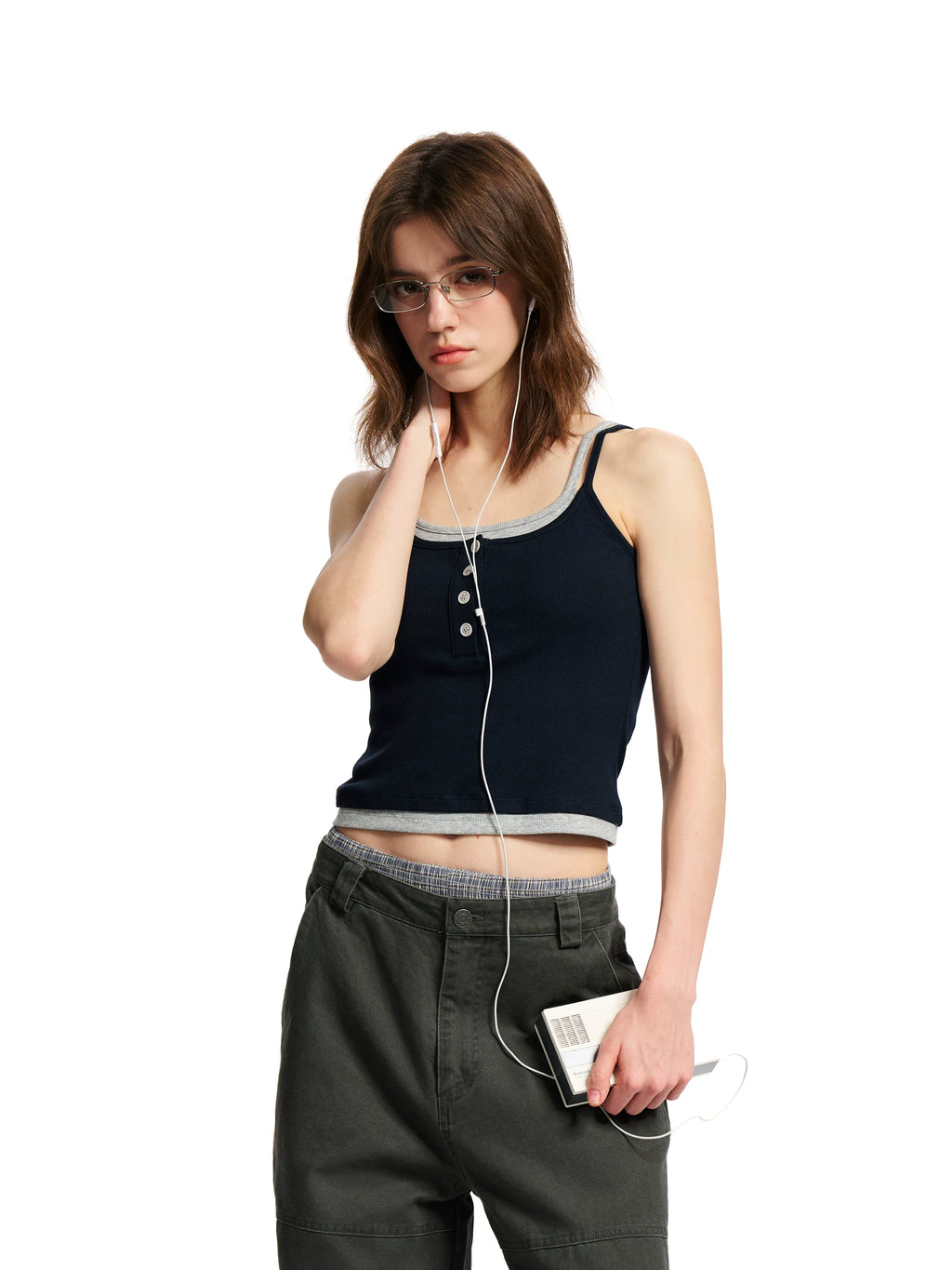 Loopsoon Fake Two-piece Versatile Contrasting Edge Suspenders