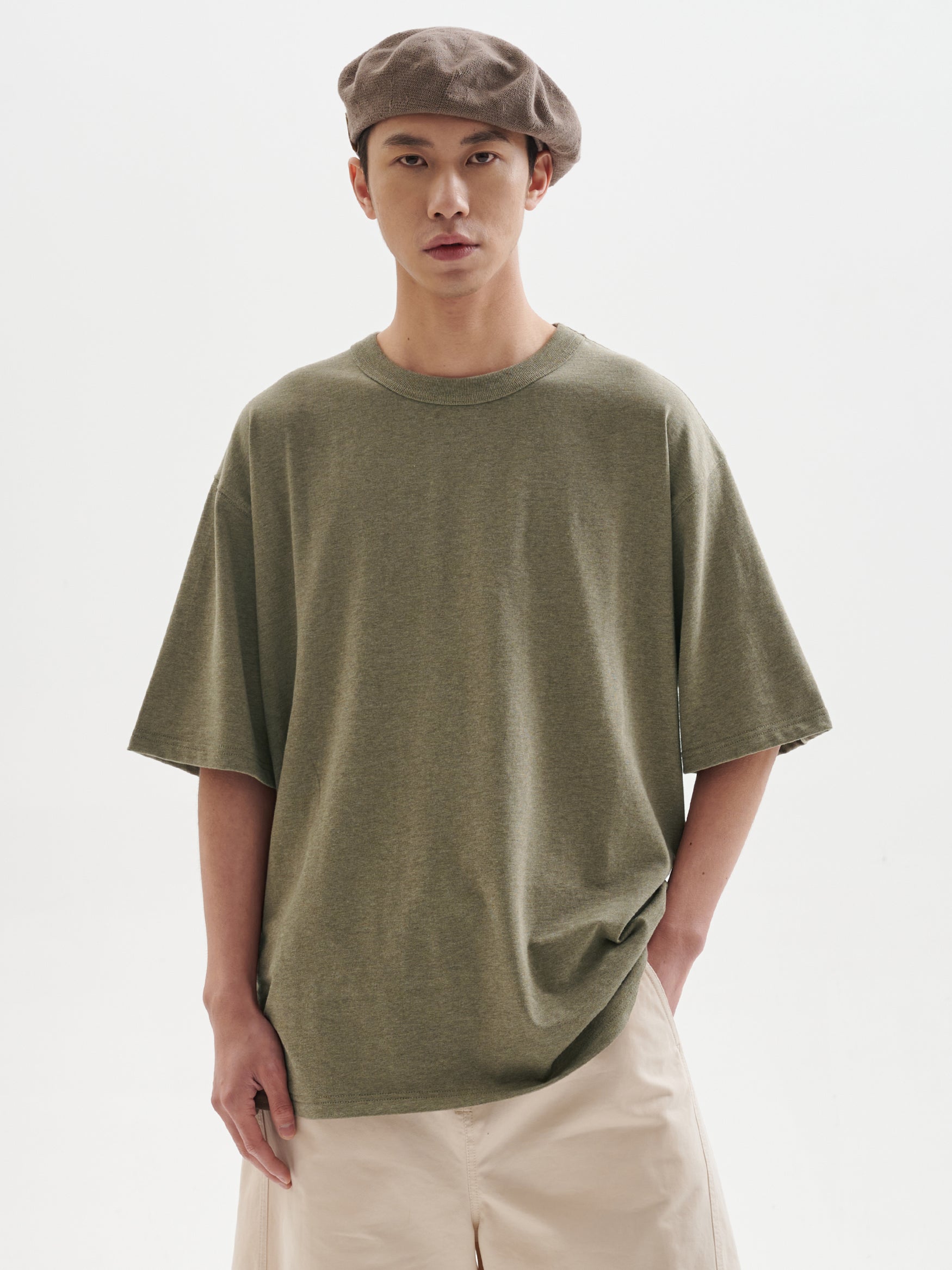 BUTTBILL custom-woven flower yarn fabric washed Japanese Tee