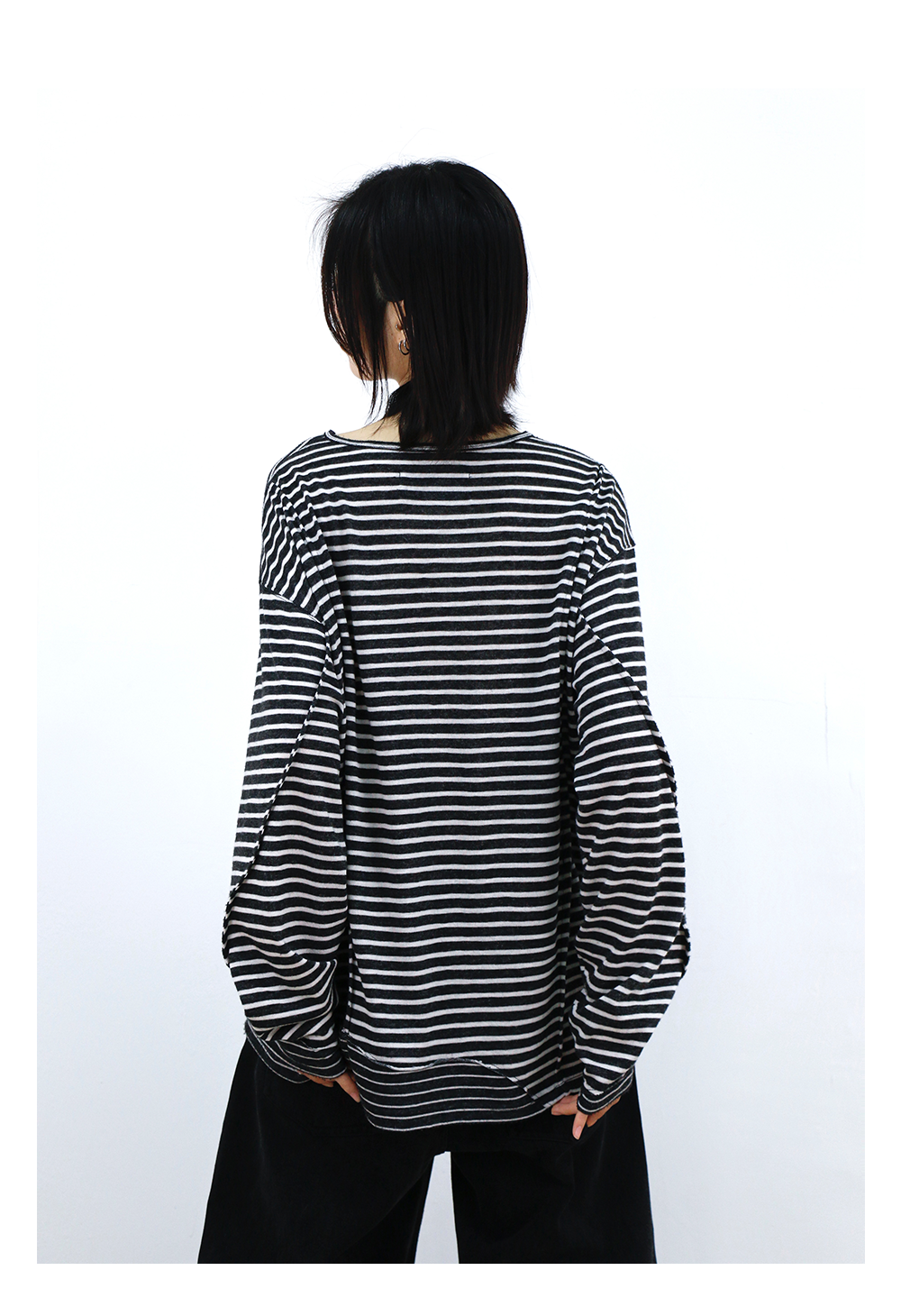 RELABEL Striped Splicing Casual Long Sleeve