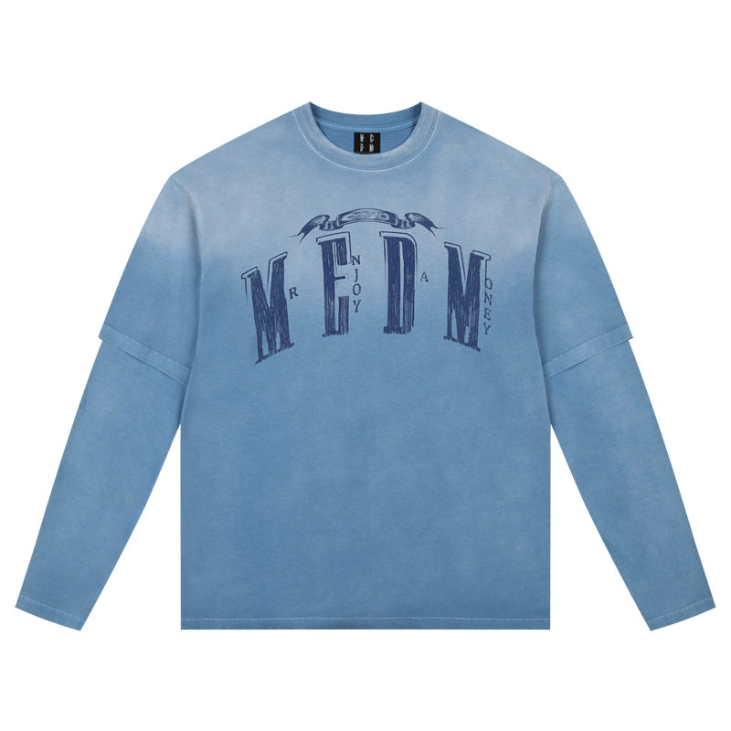 MEDM Fake Two Pieces Loose Long Sleeves