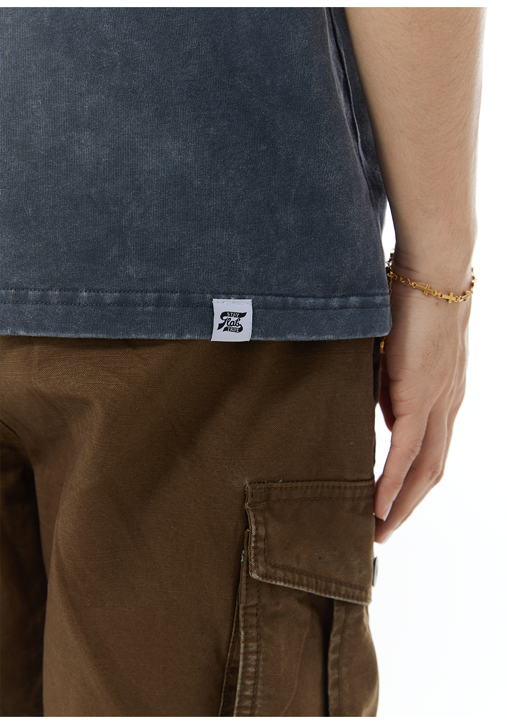 GOODLIVEABLE Old Small Cuff Casual Tee