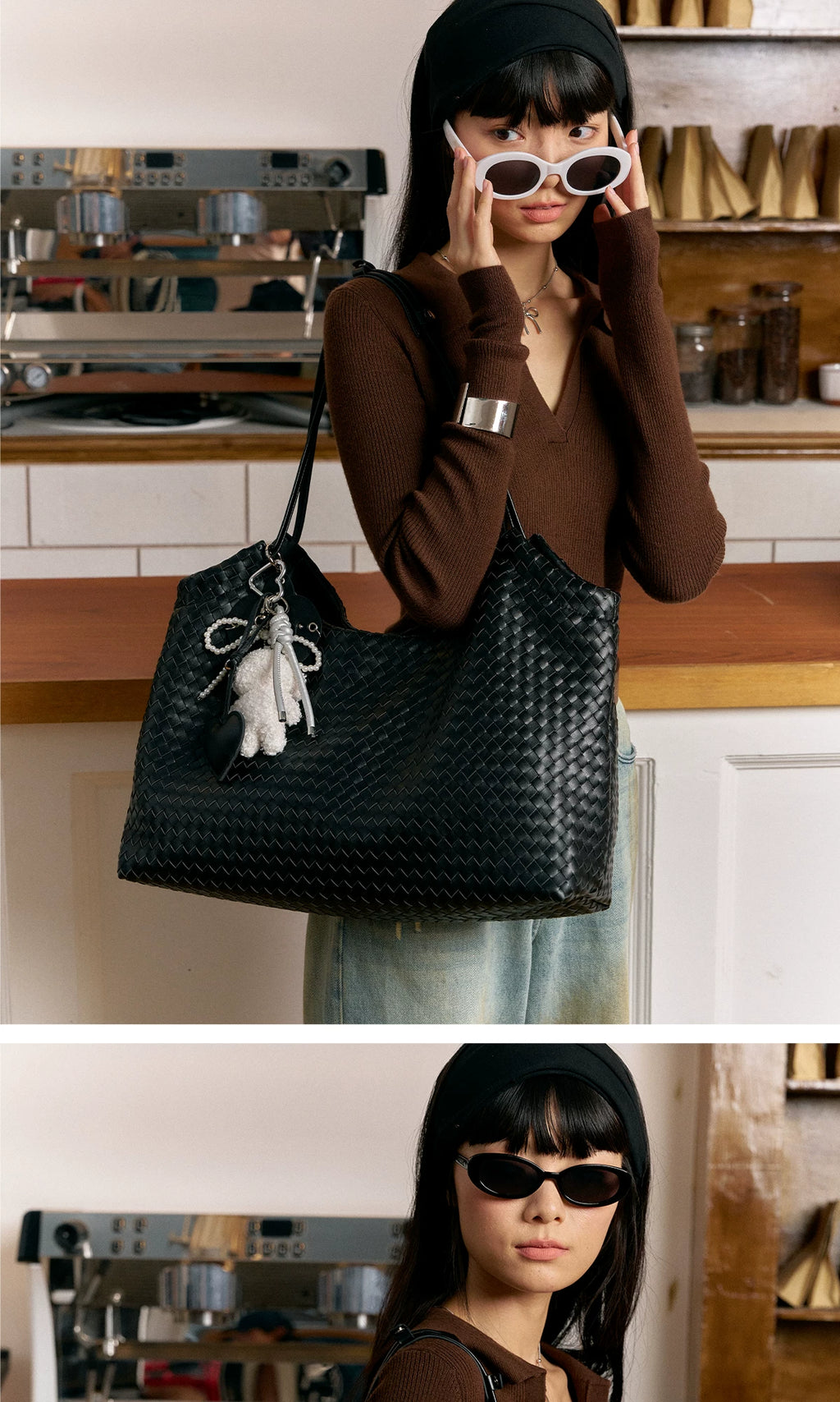 Acynmixx Woven Light Luxury High-end Large-capacity Shoulder Bag