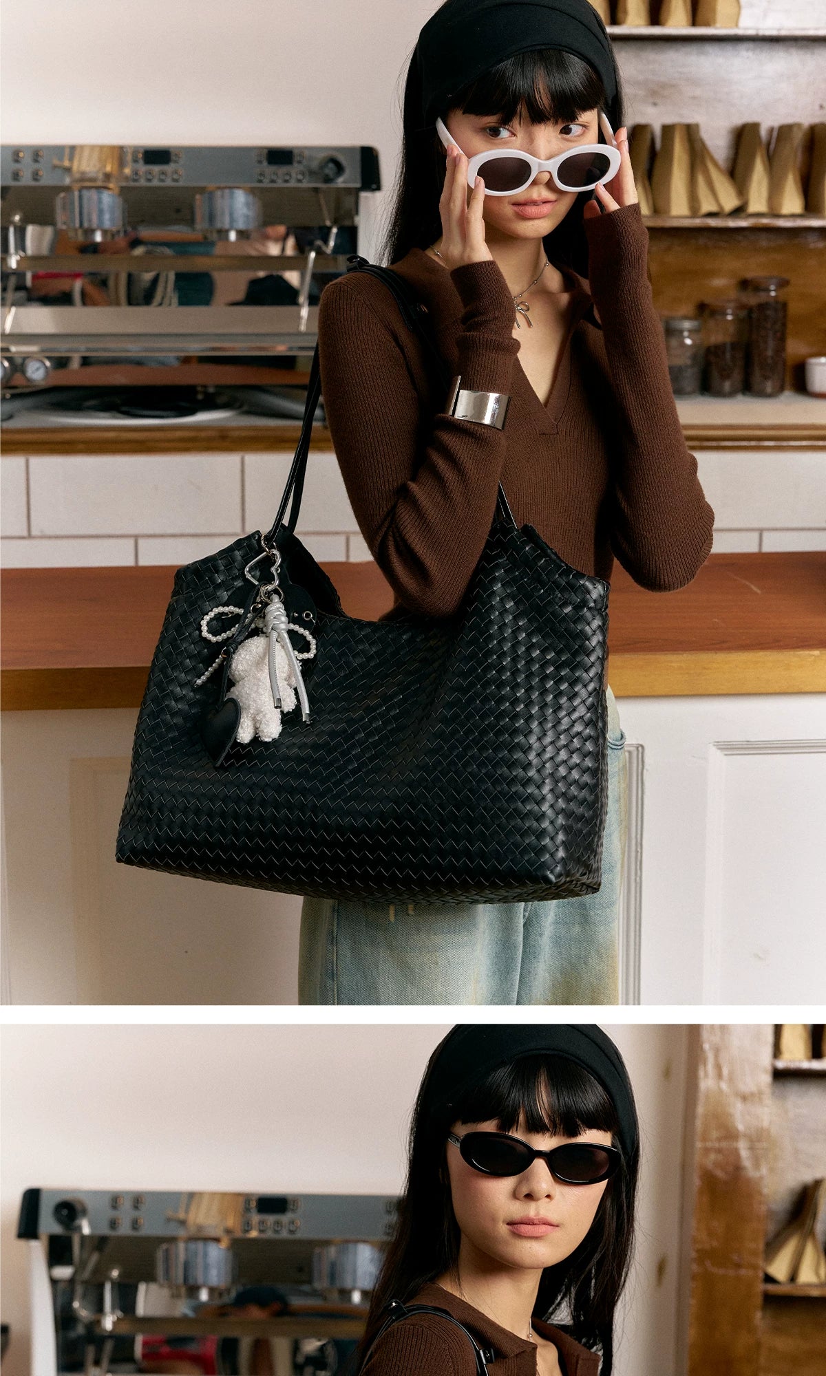 Acynmixx Woven Light Luxury High-end Large-capacity Shoulder Bag