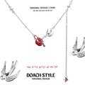 DOACH 925 Sterling Silver Apple Bird Necklace