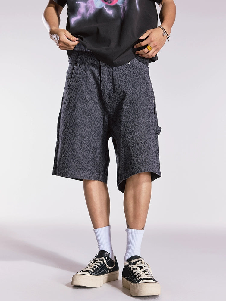 Remedy Loose Straight Leopard Tooling Shorts