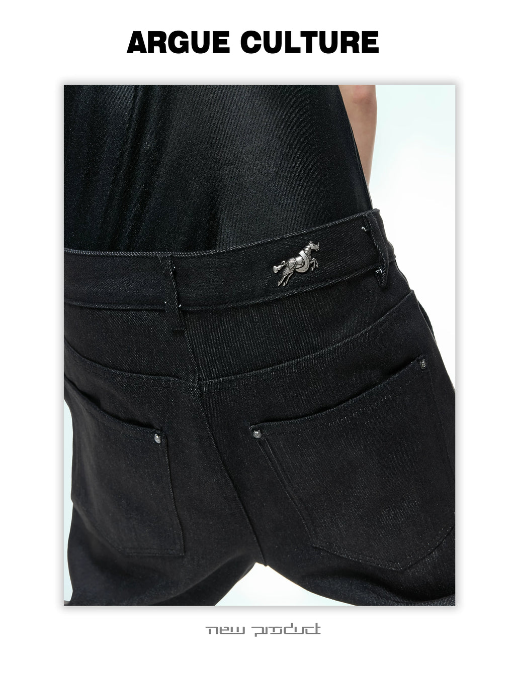 ArguECulturE Pleated Lapel Denim Jacket Micro-pull Jeans Set