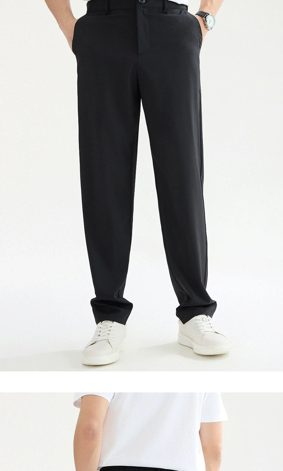 Giordano Casual Semi-Elastic Waist Thin Trousers