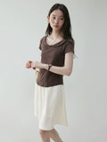 VOOE Peter Pan Collar Curved Hem Tee