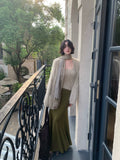 KELIFAN Vintage Loose Plush Knitted Cardigan Jacket