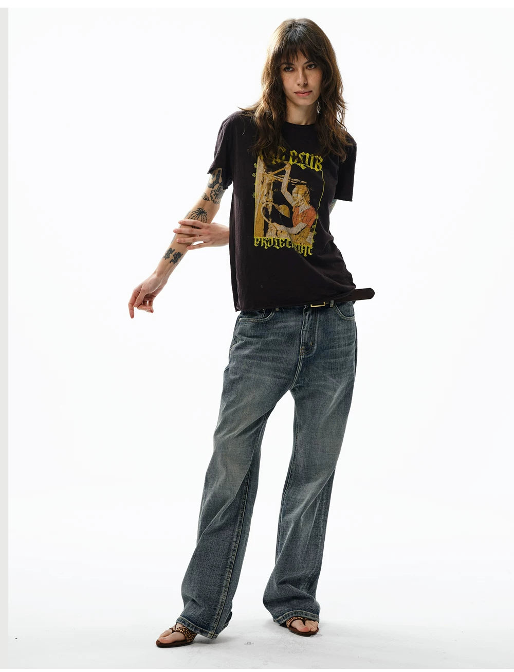 TREclub Retro Millennial Crimped Print Casual Tee