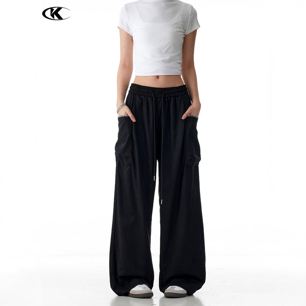 11KN Retro Cool Drawstring Straight Casual Pants