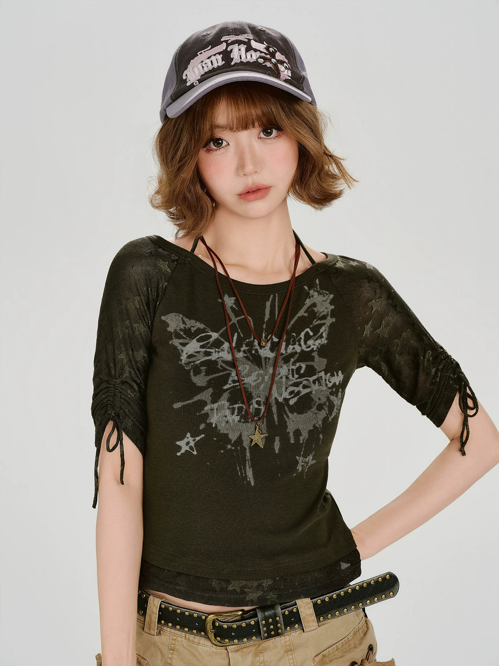 Girlyhalo Vintage Splicing Slim Tee