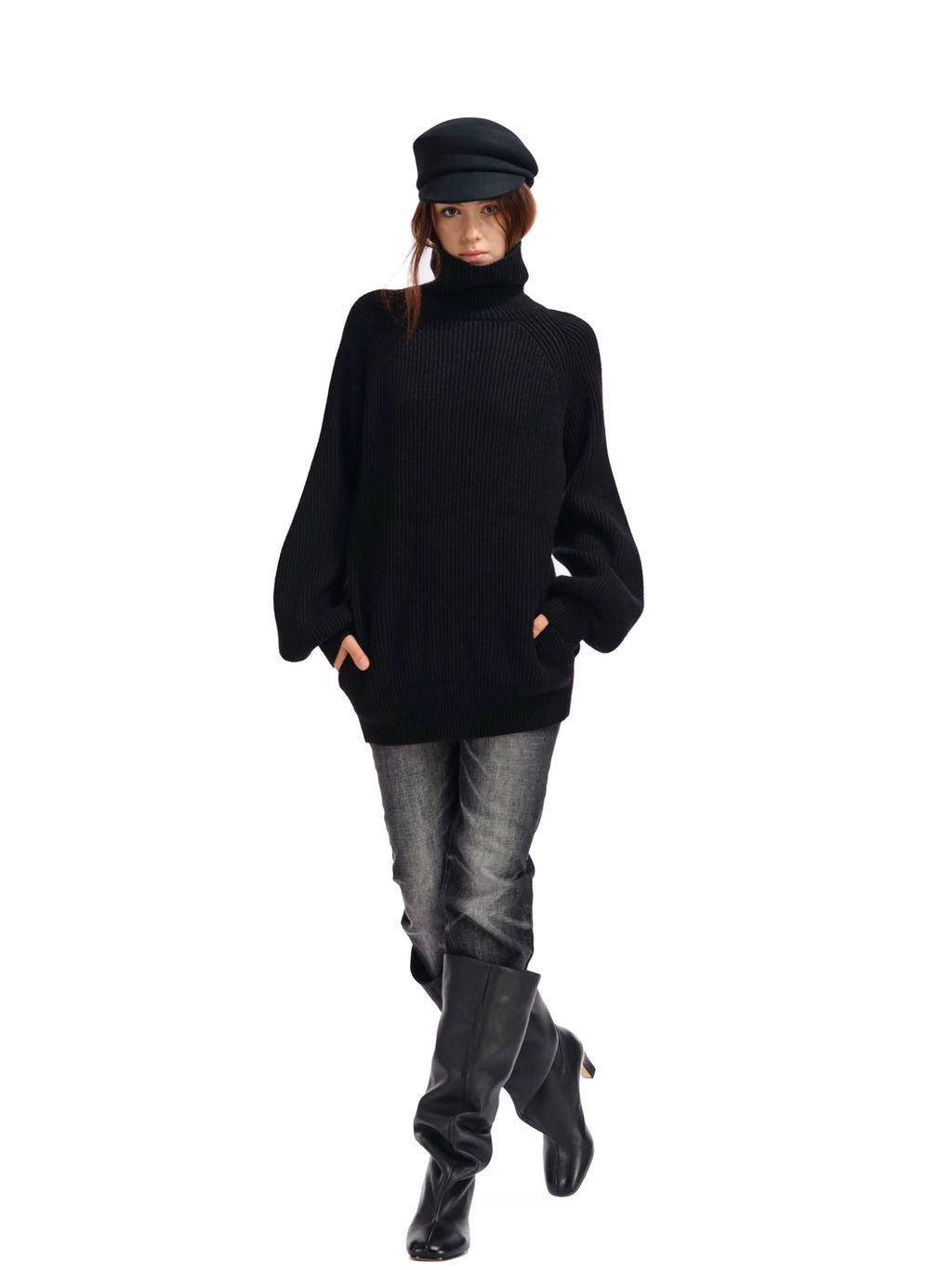 Two Little Guys Oversize Turtleneck Pocket Sweater