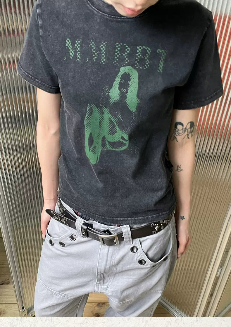 MMBBT Retro Character Print Crew Neck Slim Tee