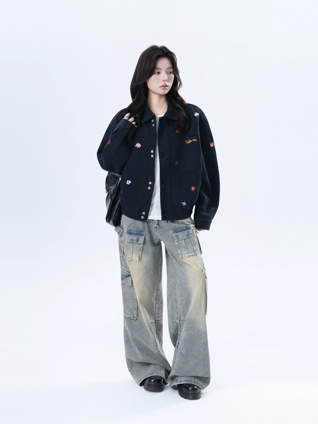 Zuocisankon Vintage Small Embroidered Loose Jacket