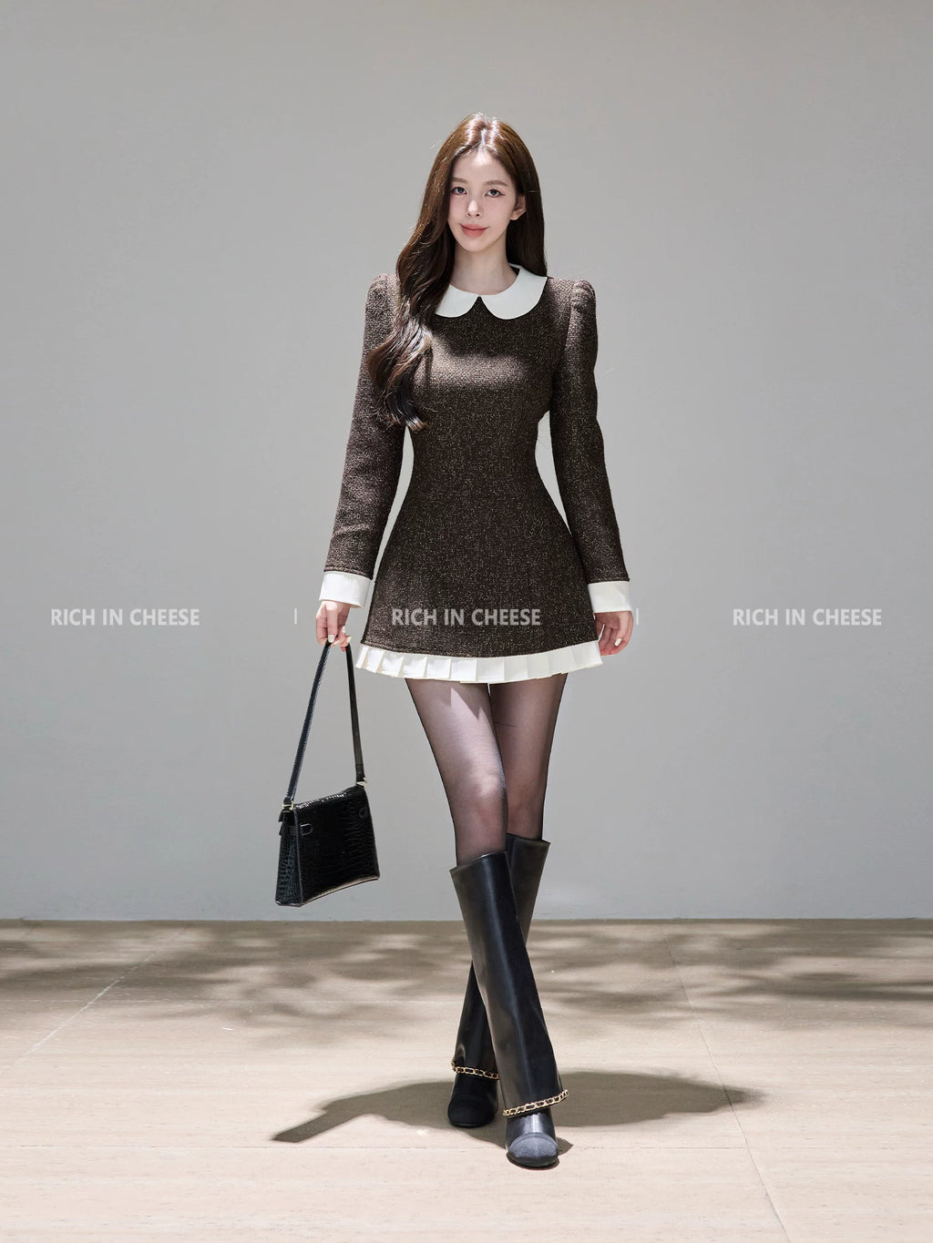 RICH IN CHEESE Waist A Word Dress