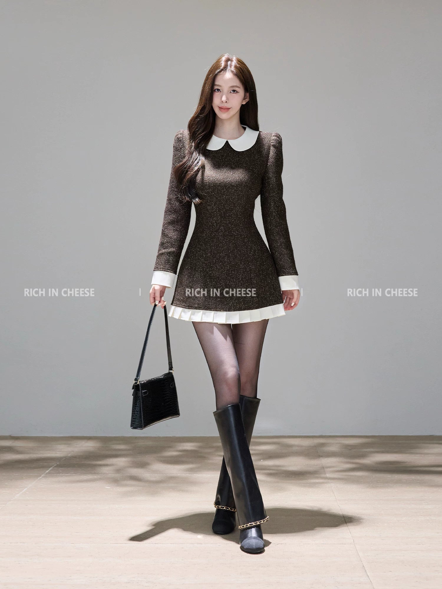 RICH IN CHEESE Waist A Word Dress