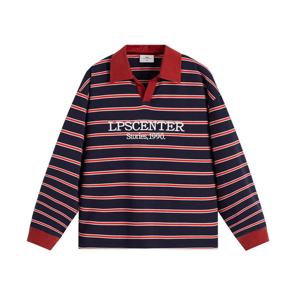Loopsoon Vintage Striped Contrasting Polo Shirt