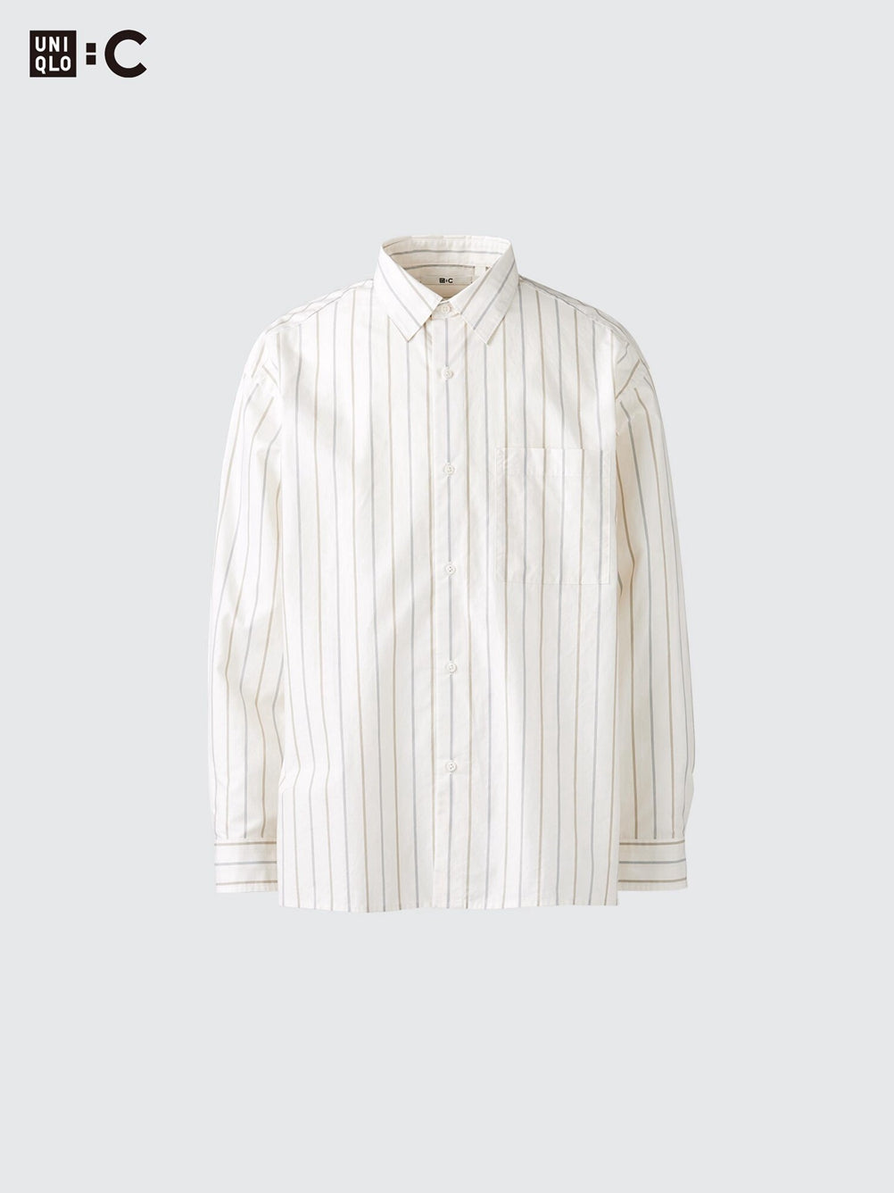 Uniqlo C series cooperative men's and women's loose striped shirt/long-sleeved shirt casual new 476025