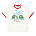 LUCKUP Contrasting Color Loose Printing Casual Tee