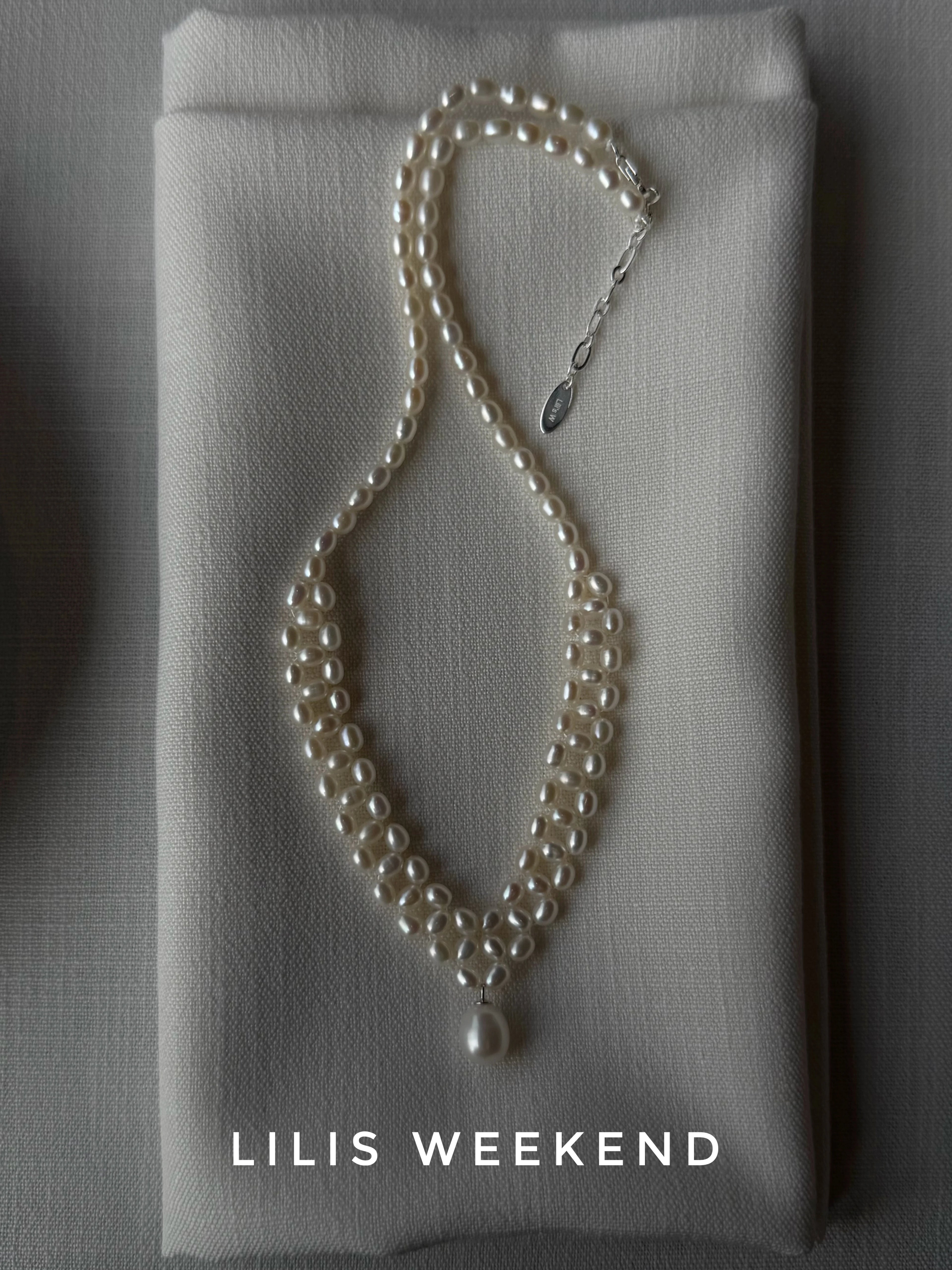 Lilis Weekend Handmade Double Woven Freshwater Pearl Necklace