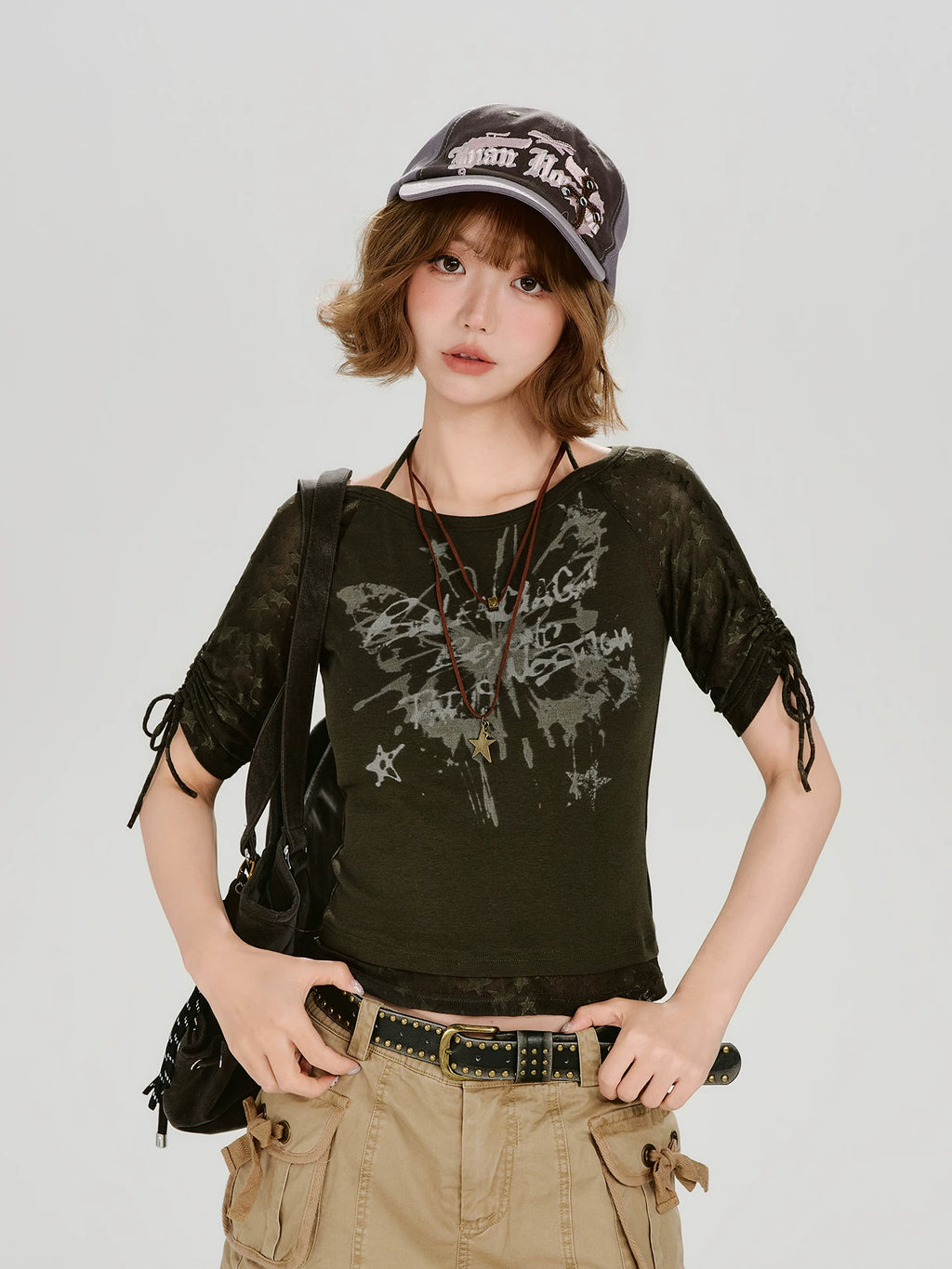Girlyhalo Vintage Splicing Slim Tee