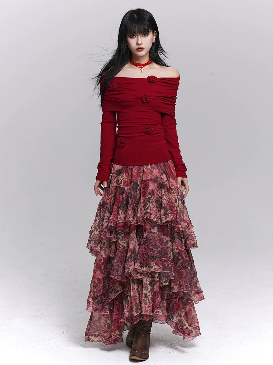 Ladyghost Shoulder Casual Long Sleeve